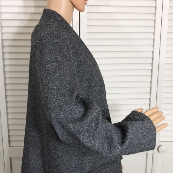 Eileen Fisher Stand Collar Charcoal Organic Cotton Blend Jacket XL - Picture 8 of 14